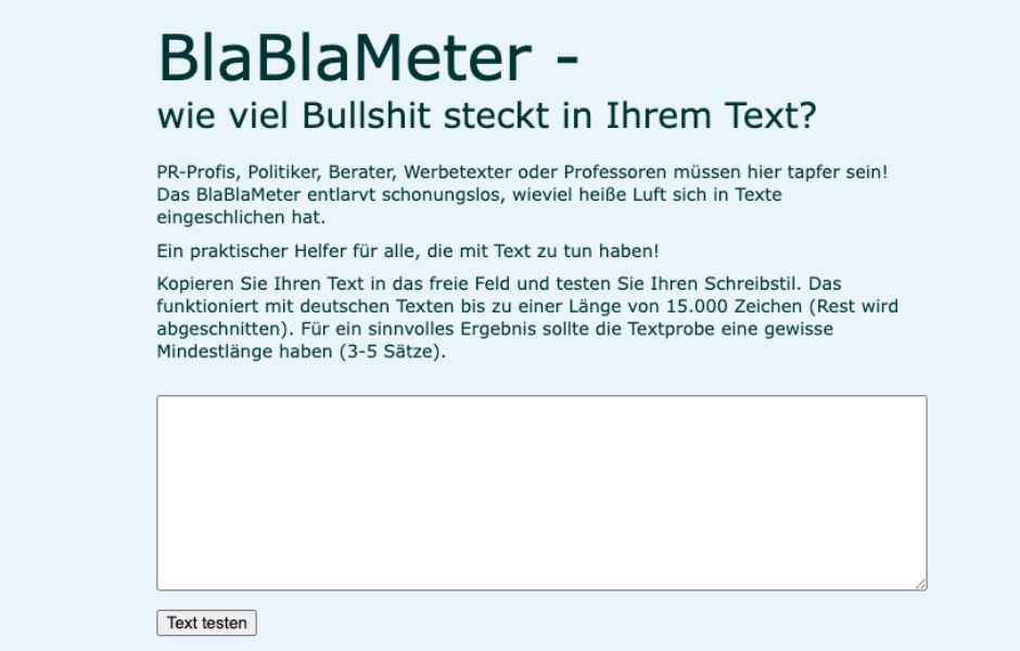 Screenshot blablameter.de