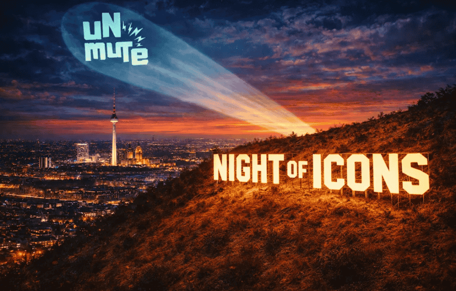 Unmute Night of the Icons als Schriftzug