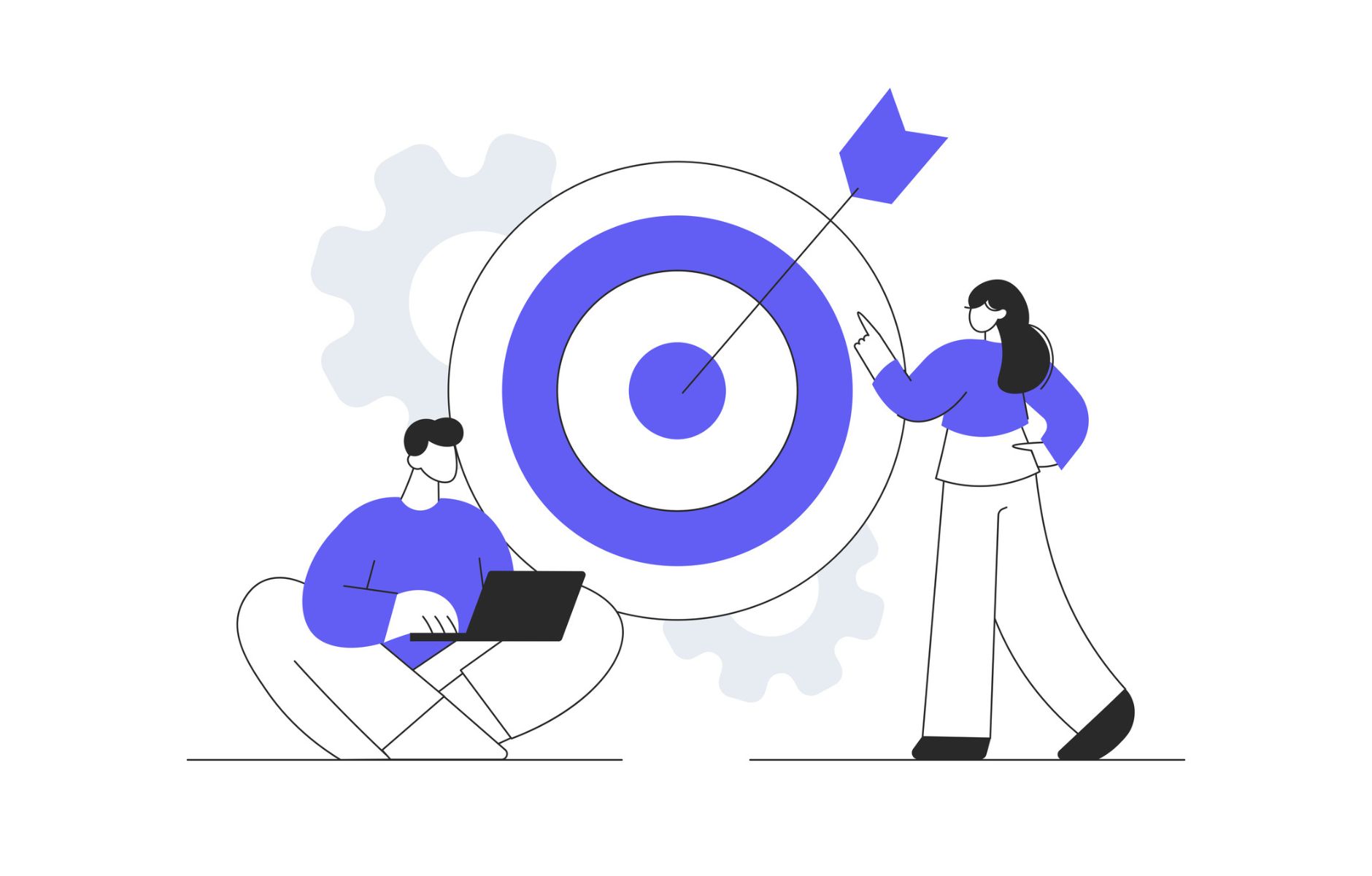 2 Personen vor Zielscheibe